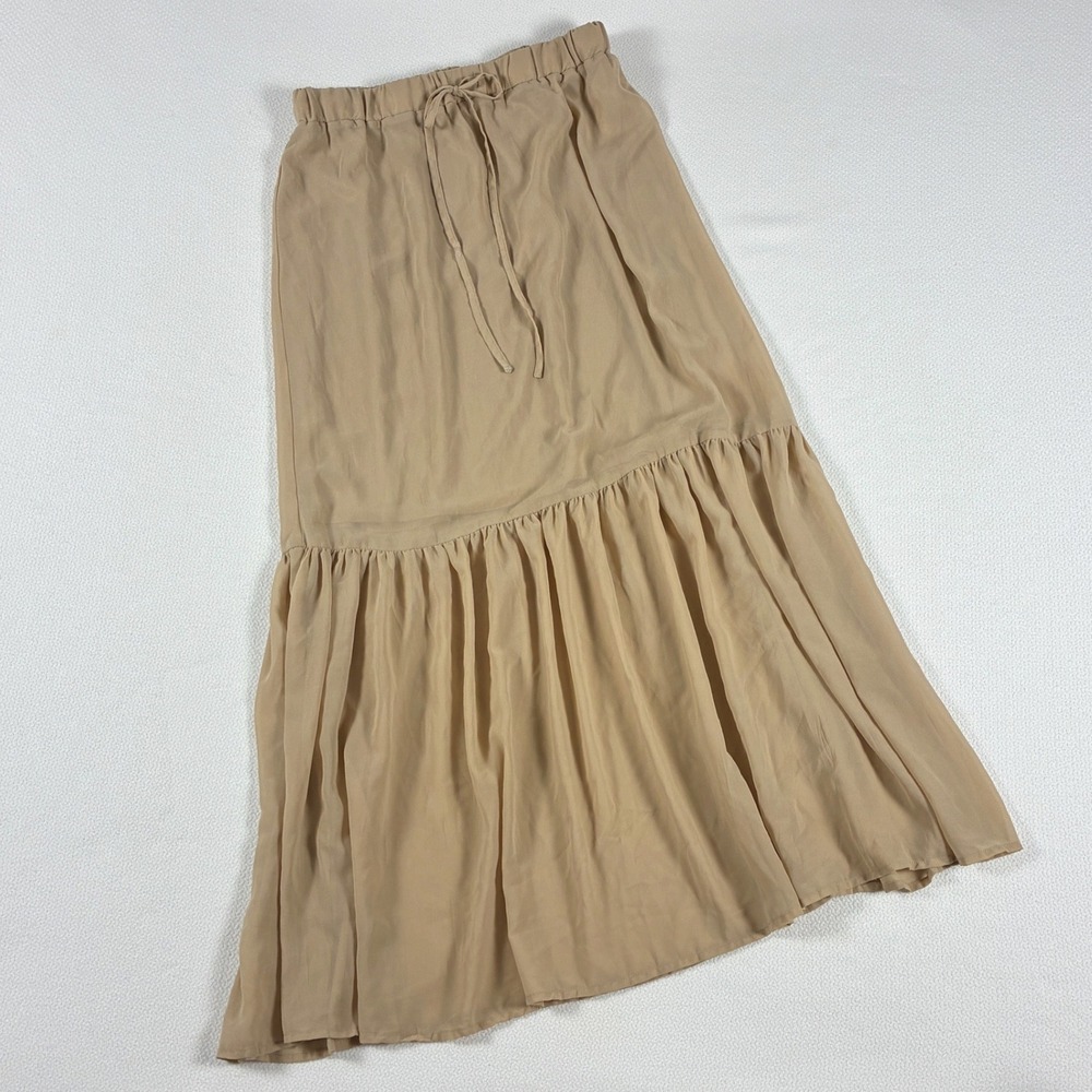 Kastane Japanese Street Wear Brand Maxi Skirt Tan Neutral Minimalist Size S